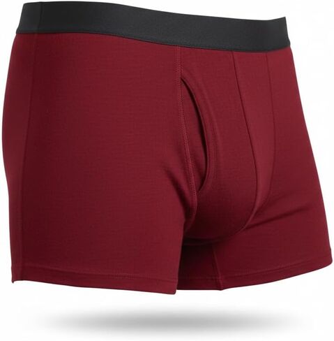 Arms of Andes - Men's Alpaca Wool Boxer Briefs: 160 Ultralight/Natural Maroon L in Saudi Arabia
