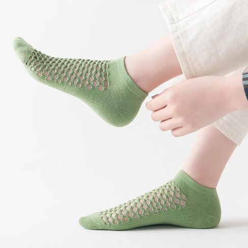 8 Pairs Women's Breathable Mesh No-Show Socks, Colorful Fishnet Ankle Socks, Non-Slip Low Cut Socks for Casual, Athletic, and Summer Wear in Kuwait