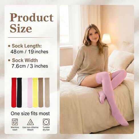 MESU Women Thigh High Socks Over Knee Socks Long Knee High in Saudi Arabia