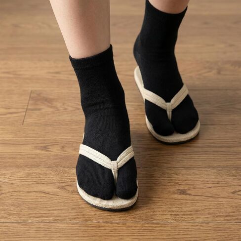 4 Pairs Flip Flop Socks, Non Slip Grip Tabi Split Toe Socks in Saudi Arabia