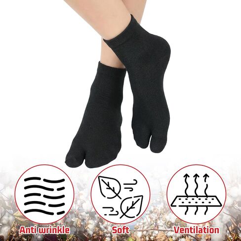 4 Pairs Flip Flop Socks, Non Slip Grip Tabi Split Toe Socks in Saudi Arabia