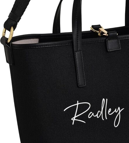 RADLEY London Addison Gardens Signature Responsible Women's Medium Recycled Canvas Open Top Satchel Bag, Black in Kuwait