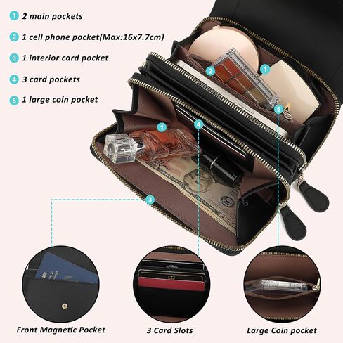 TANTOMI Small Crossbody Bag for Women Vegan Leather Cell Phone Purse Crossbody Wallet with Adjustable Strap in Saudi Arabia