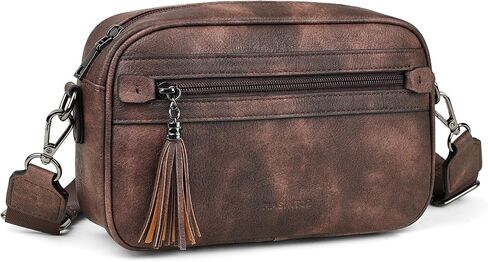 MASINTOR Crossbody Purses for Women Vegan Leather, Travel Purse Shoulder Handbag with Adjustable Strap and Tassel in Saudi Arabia