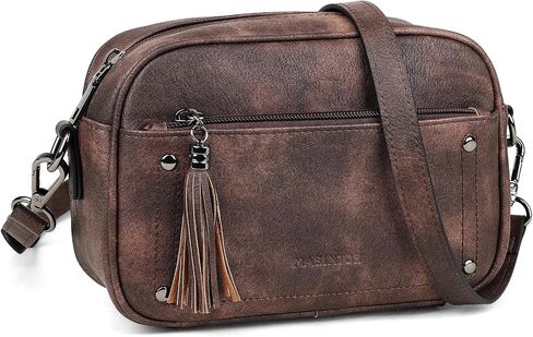 MASINTOR Crossbody Purses for Women Vegan Leather, Travel Purse Shoulder Handbag with Adjustable Strap and Tassel in Saudi Arabia