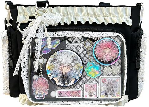 ita Crossbody Bag, Clear Pin Display with Insert, Anime Kawaii Ita Purse, Cute Shoulder itabag, Tote Bag with Ruffle Zipper in Kuwait
