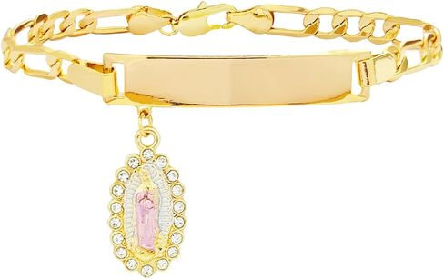 Virgin Mary & Virgen de Guadalupe Bracelet, Miraculous Medal 14k Gold Plated, Catholic Jewelry Gift for Women Mom, Wife, Daughter, Girlfriend, and Sister in Kuwait