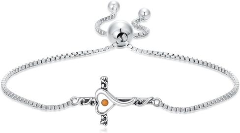 HPQQ Cross Mustard Seed bracelet 925 Sterling Silver Faith Christian Jewelry Christmas Gifts for Women Her in Saudi Arabia