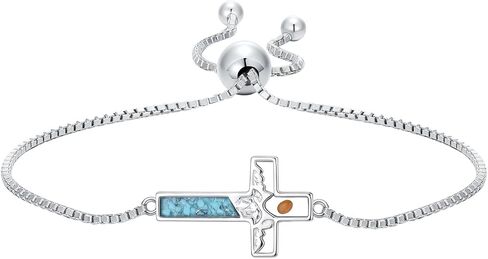 HPQQ Cross Mustard Seed bracelet 925 Sterling Silver Faith Christian Jewelry Christmas Gifts for Women Her in Saudi Arabia