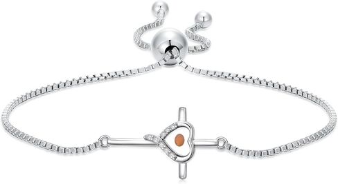 HPQQ Cross Mustard Seed bracelet 925 Sterling Silver Faith Christian Jewelry Christmas Gifts for Women Her in Saudi Arabia