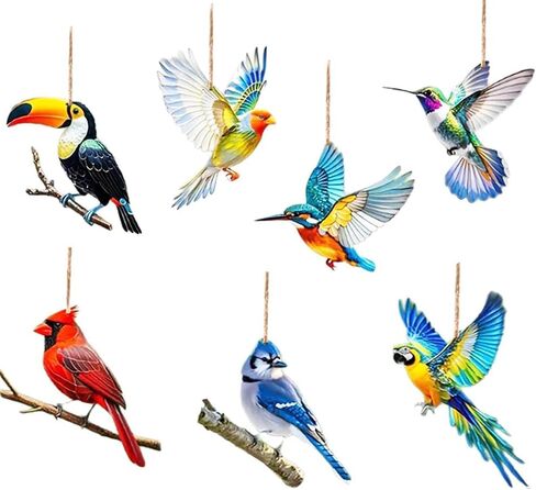 16pcs Hummingbird Christmas Ornament Hummingbird Hanging Decorations Wooden Bird Artificial Birds for Christmas Wall Home Party Decor in Saudi Arabia