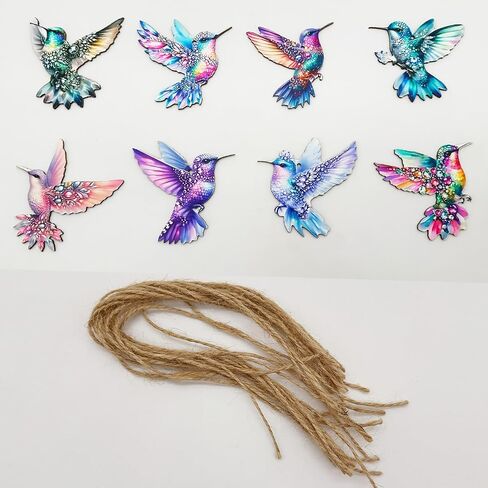 16pcs Hummingbird Christmas Ornament Hummingbird Hanging Decorations Wooden Bird Artificial Birds for Christmas Wall Home Party Decor in Saudi Arabia