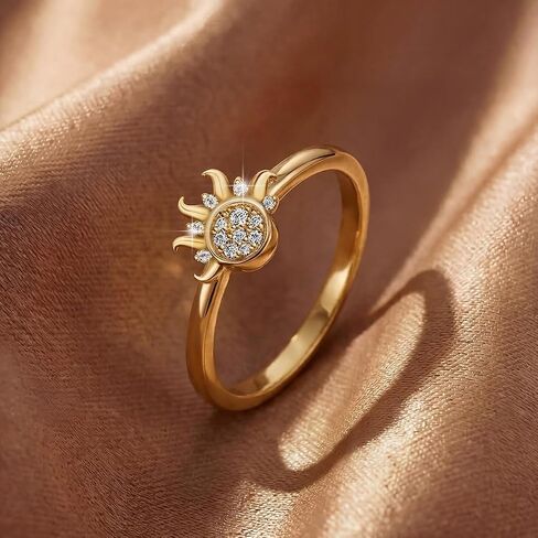 1 PC 18K Gold Plated Twist the Sun Ring For Women Daily Wear Dating Wears Best Birthday Gift Fine Jewelry Gifts in Kuwait