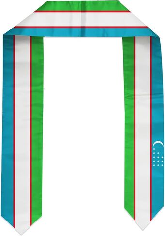 Flag Graduation Stole Sash, Flag Graduation Shawl Sash Stole Wraps Scarf For International Study Pride Women Men (Uzbekistan) in Saudi Arabia