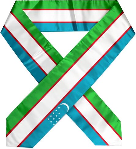 Flag Graduation Stole Sash, Flag Graduation Shawl Sash Stole Wraps Scarf For International Study Pride Women Men (Uzbekistan) in Saudi Arabia