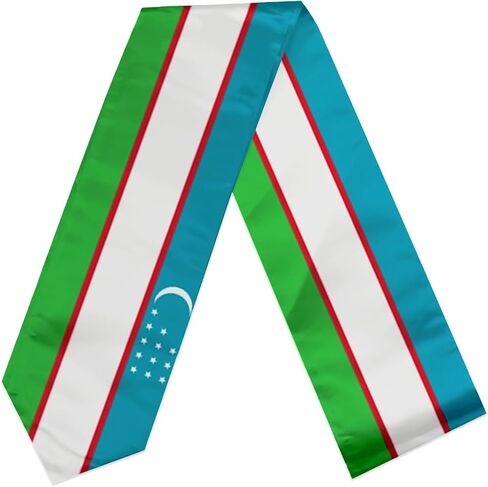 Flag Graduation Stole Sash, Flag Graduation Shawl Sash Stole Wraps Scarf For International Study Pride Women Men (Uzbekistan) in Saudi Arabia
