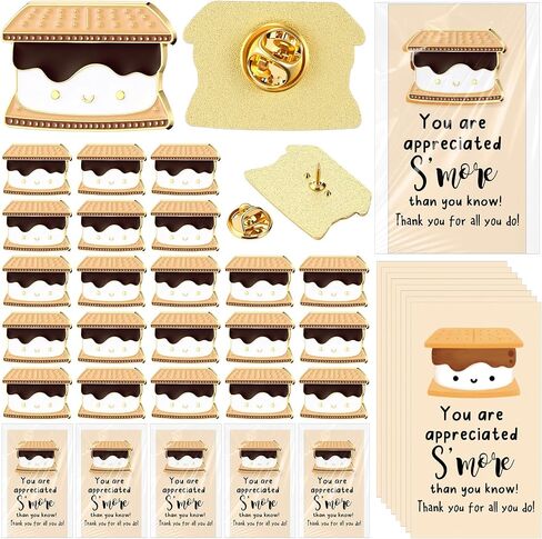 Lyrow 24 Sets Graduation Appreciation Gifts Cute Marshmallow Pins with Cheer up Cards Cartoon Brooch Collar Pin Coworker Recognition Gifts for Nurse Student Staff Team in Kuwait