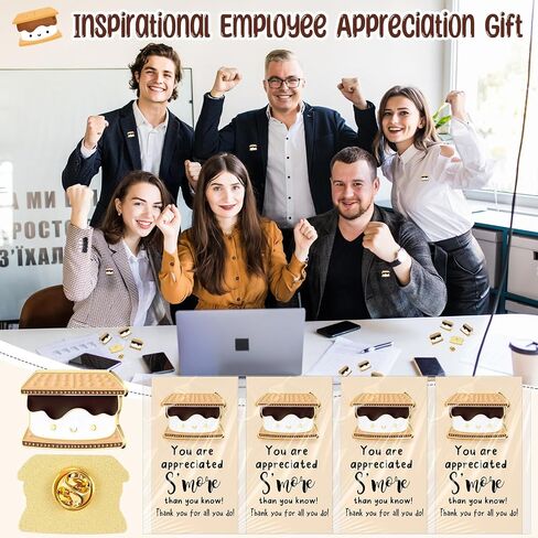 Lyrow 24 Sets Graduation Appreciation Gifts Cute Marshmallow Pins with Cheer up Cards Cartoon Brooch Collar Pin Coworker Recognition Gifts for Nurse Student Staff Team in Kuwait