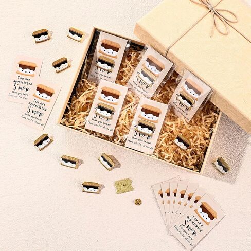 Lyrow 24 Sets Graduation Appreciation Gifts Cute Marshmallow Pins with Cheer up Cards Cartoon Brooch Collar Pin Coworker Recognition Gifts for Nurse Student Staff Team in Kuwait