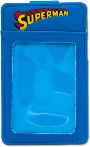 Buckle-Down DC Comics Wallet, Character Wallet ID Card Holder, Superman Super Shield Logo Blue, Vegan Leather in Kuwait