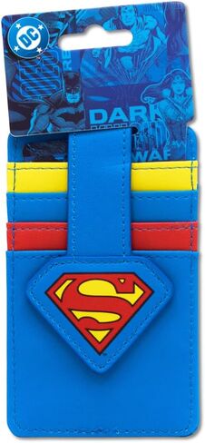 Buckle-Down DC Comics Wallet, Character Wallet ID Card Holder, Superman Super Shield Logo Blue, Vegan Leather in Kuwait