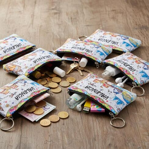 Valencia Coin Purse | Small Zipper Wallet with Keychain Ring | Exclusive City Landmark Design | Unique Souvenir and Gift from Spain in Saudi Arabia