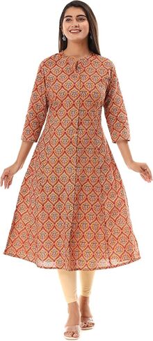 Vi VIHAAN IMPEX Cotton Kurtis for Women Indian Style |Indian Kurta | Casual Wear Cotton Kurta Multicolor in Saudi Arabia