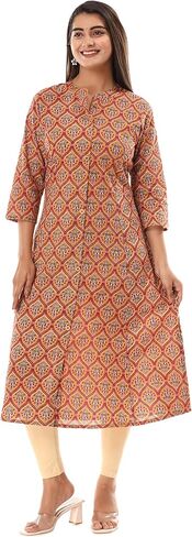 Vi VIHAAN IMPEX Cotton Kurtis for Women Indian Style |Indian Kurta | Casual Wear Cotton Kurta Multicolor in Saudi Arabia