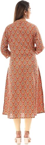 Vi VIHAAN IMPEX Cotton Kurtis for Women Indian Style |Indian Kurta | Casual Wear Cotton Kurta Multicolor in Saudi Arabia