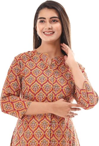 Vi VIHAAN IMPEX Cotton Kurtis for Women Indian Style |Indian Kurta | Casual Wear Cotton Kurta Multicolor in Saudi Arabia