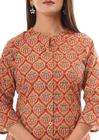 Vi VIHAAN IMPEX Cotton Kurtis for Women Indian Style |Indian Kurta | Casual Wear Cotton Kurta Multicolor in Saudi Arabia