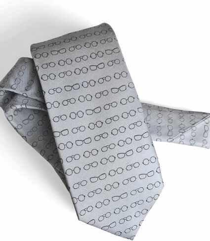 Maker V Eyeglasses Necktie, Glasses tie, Optometrist gift for men, Eye surgeon, ophthalmologist neckties, updated sizing in Saudi Arabia