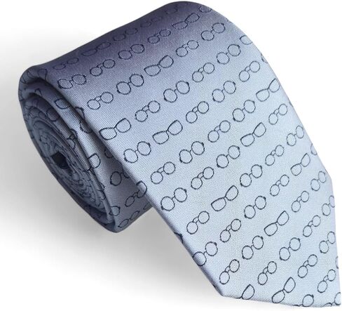 Maker V Eyeglasses Necktie, Glasses tie, Optometrist gift for men, Eye surgeon, ophthalmologist neckties, updated sizing in Saudi Arabia