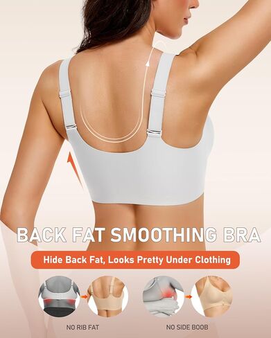 Gailife Jelly Front Closure Bras for Women No Underwire Wireless Comfort Mastectomy Post Surgery Bralettes for Older Women-White,XL in Saudi Arabia