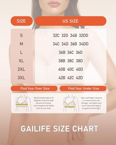 Gailife Jelly Front Closure Bras for Women No Underwire Wireless Comfort Mastectomy Post Surgery Bralettes for Older Women-White,XL in Saudi Arabia