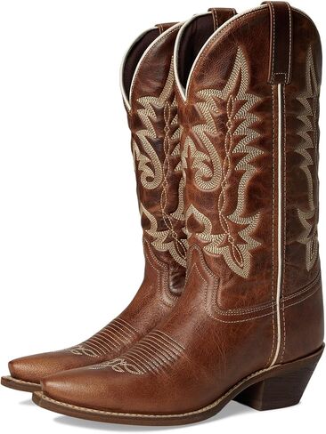 Laredo Womens Carly Embroirdered Snip Toe Pull On Casual Boots Mid Calf Low Heel 1-2" - Brown in Saudi Arabia