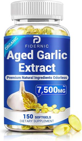 Aged Garlic Extract – Odorless Organic Garlic Supplement, Supports Immune Health & Heart Function, 2 Years Matured for Antioxidant Wellness, Natural Herbal Supplements, Non-GMO - 150 Softgels in Saudi Arabia
