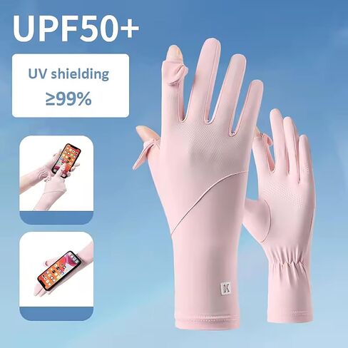 Driving-Gloves-Women UV-Sun-Protection UPF Silk-Thin-Gloves Fullfingers Non-Slilp Touchscreen Outdoor Cycling in Saudi Arabia