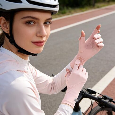 Driving-Gloves-Women UV-Sun-Protection UPF Silk-Thin-Gloves Fullfingers Non-Slilp Touchscreen Outdoor Cycling in Saudi Arabia
