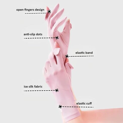 Driving-Gloves-Women UV-Sun-Protection UPF Silk-Thin-Gloves Fullfingers Non-Slilp Touchscreen Outdoor Cycling in Saudi Arabia