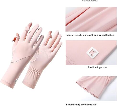 Driving-Gloves-Women UV-Sun-Protection UPF Silk-Thin-Gloves Fullfingers Non-Slilp Touchscreen Outdoor Cycling in Saudi Arabia