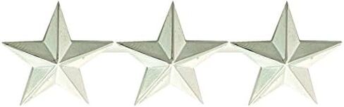 First Class Three Star Rank Collar Lapel Pin Insignia (Pair) in Kuwait