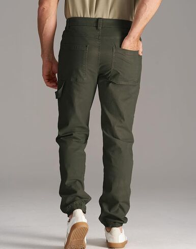 CHRONOLINE Men's Tapered Jogger Stretch Twill Cotton Work Pants for Men Workwear Carpenter Jeans Casual Cargo Pants in Kuwait