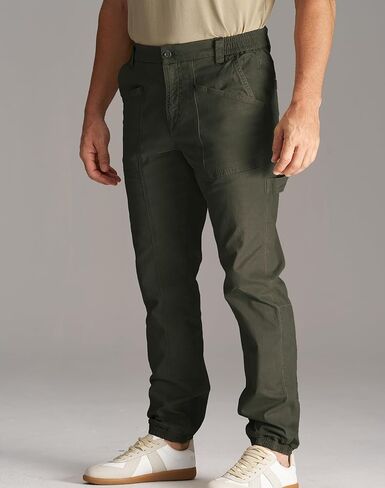 CHRONOLINE Men's Tapered Jogger Stretch Twill Cotton Work Pants for Men Workwear Carpenter Jeans Casual Cargo Pants in Kuwait
