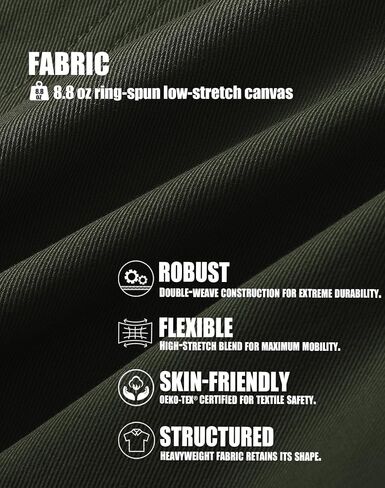 CHRONOLINE Men's Tapered Jogger Stretch Twill Cotton Work Pants for Men Workwear Carpenter Jeans Casual Cargo Pants in Kuwait