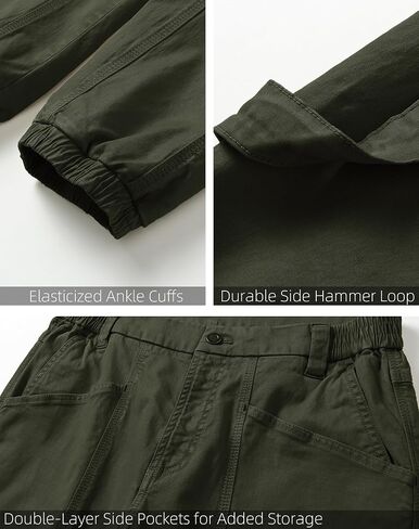 CHRONOLINE Men's Tapered Jogger Stretch Twill Cotton Work Pants for Men Workwear Carpenter Jeans Casual Cargo Pants in Kuwait