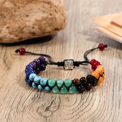 Hand-woven 7 Chakra Bracelet for yoga relaxation in Kuwait