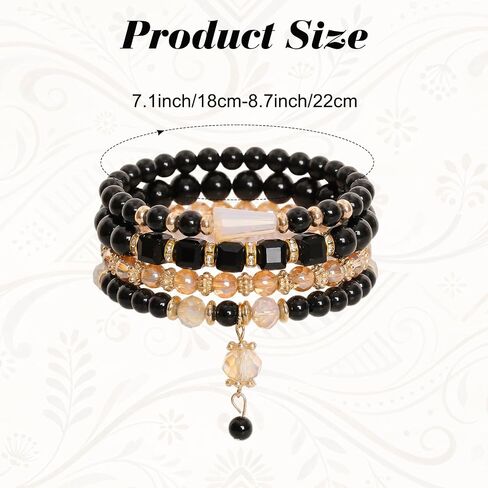 Bohemian Bead Bracelet Sets for Women 6 Sets Boho Stackable Stretch Bracelets Pendant Charm Bangles Bracelet Jewelry for Summer Beach Gifts in Saudi Arabia