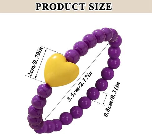 3Pcs Colorful Heart Beaded Friendship Bracelets Set Adjustable Handmade Stretch BFF Wrist Jewelry for Women in Saudi Arabia