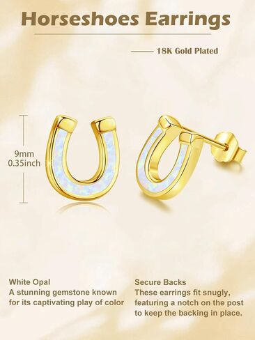 Horse Earrings Opal Horseshoe Earrings Hypoallergenic Cute Earrings Horse Gift for Women Gifts for Horse Lovers in Saudi Arabia